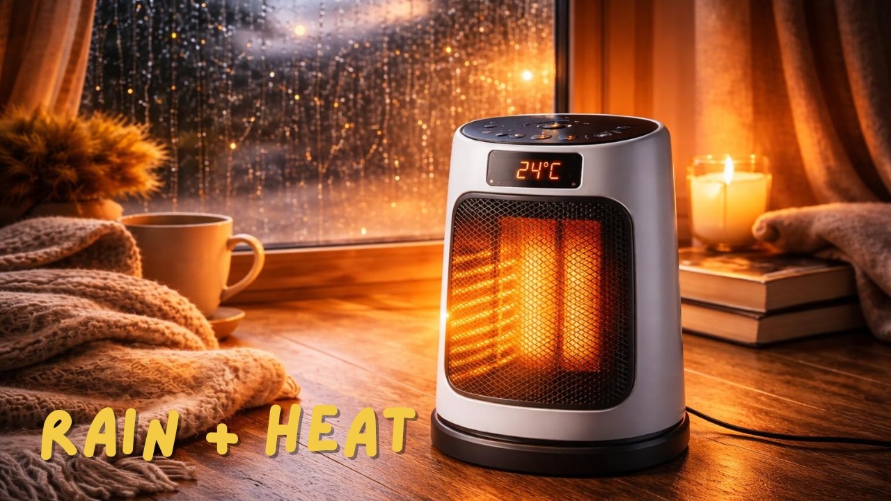 Cozy Rain & Heater White Noise 🌧🔥 3 Hours