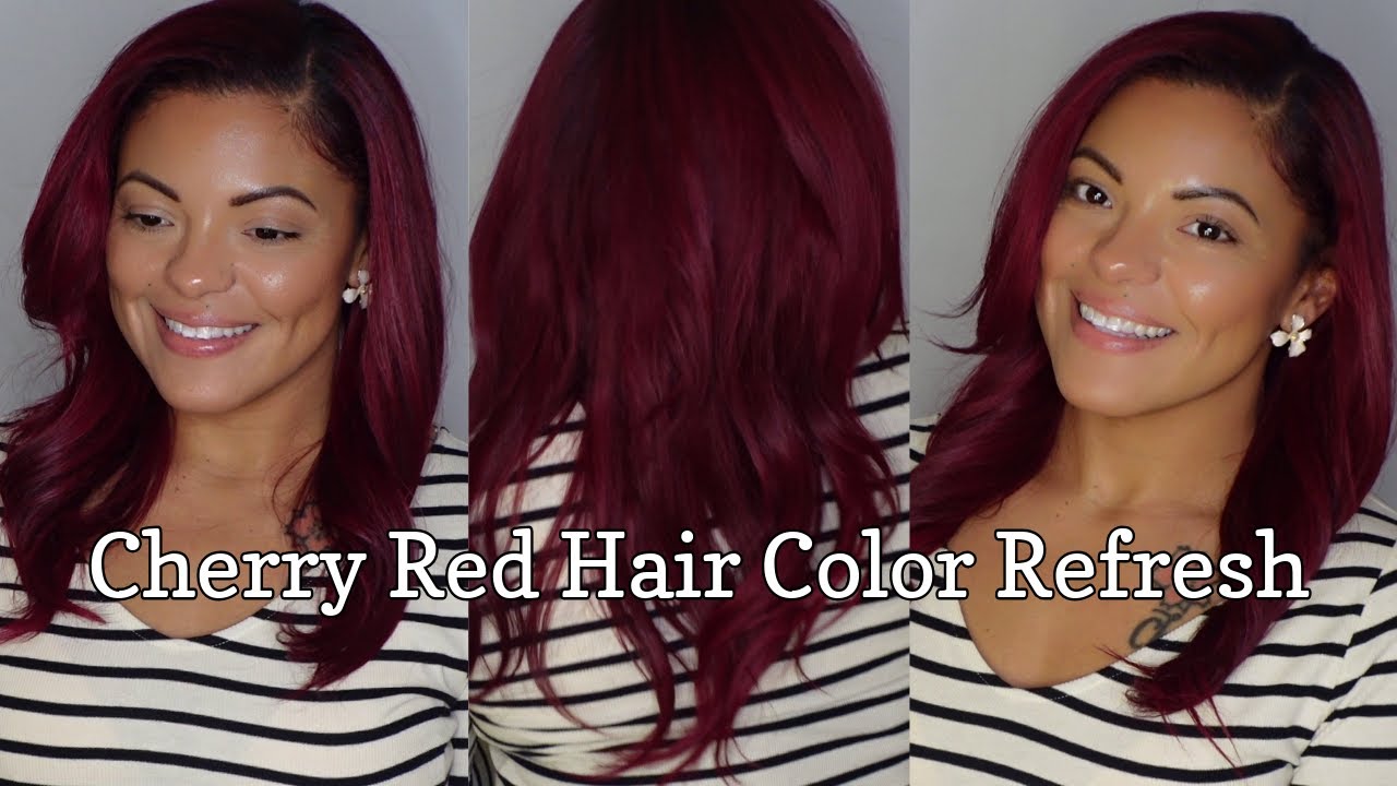 Dying My Hair Cherry Red WITHOUT BLEACH | Red Hair Color Refresh With Adore Hair Dye