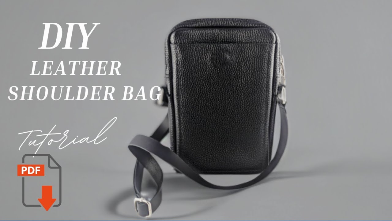DIY Leather Shoulder Bag. PDF pattern #shoulderbag #leatherbag