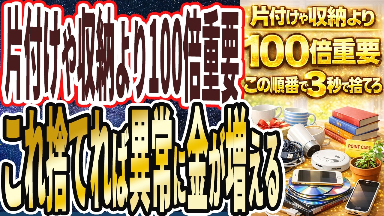 【片付けや収納より100倍重要】「この順番で3秒で捨てれば、金が異常に増えて、家が最高に快適な空間になる」を世界一わかりやすく要約してみた【本要約】