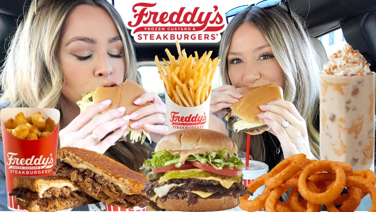 Trying Freddy's NEW Steakburger Stacker and Reese's Crunchy Peanut Butter Concrete!