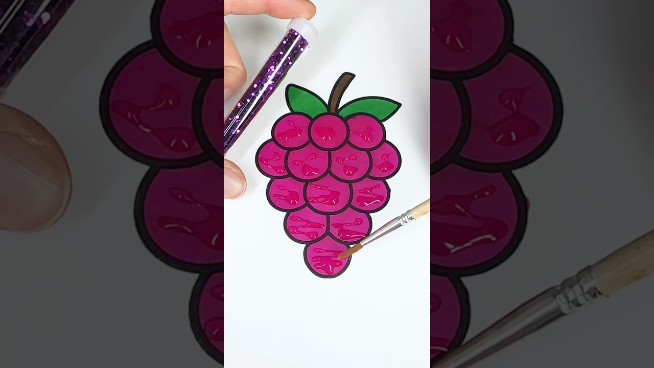 ✨🍇✨#glitter #glitterart #colorfulcreativekids #fruit #grape #purple #color