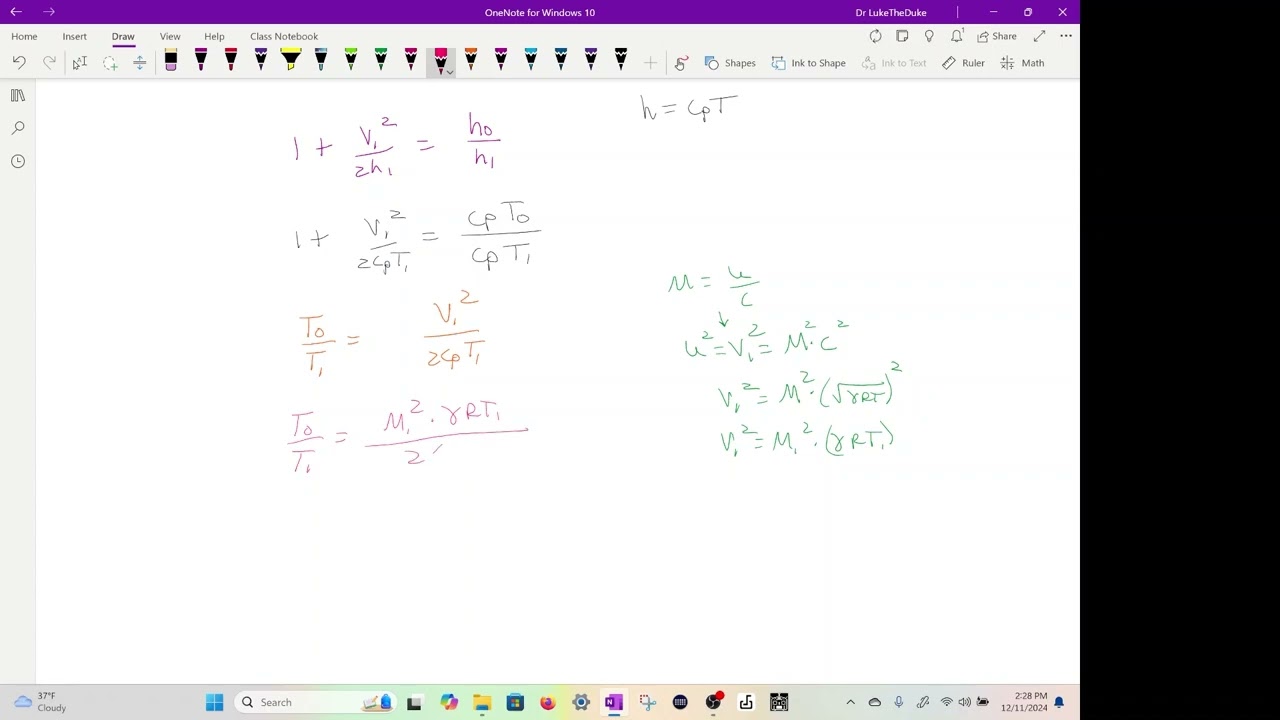Fundamental Concepts and Equations for Air Breathing Engines (Aircraft Propulsion)
