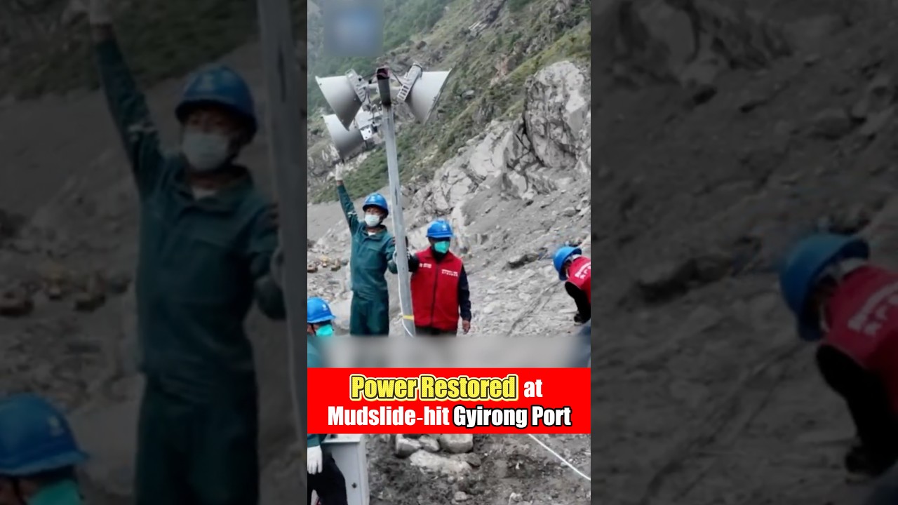Power Restored at #mudslide ‑hit #gyirong Port #china #fyp #nepal