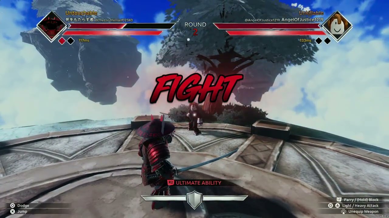 Fighting my friend in Roblox game named 