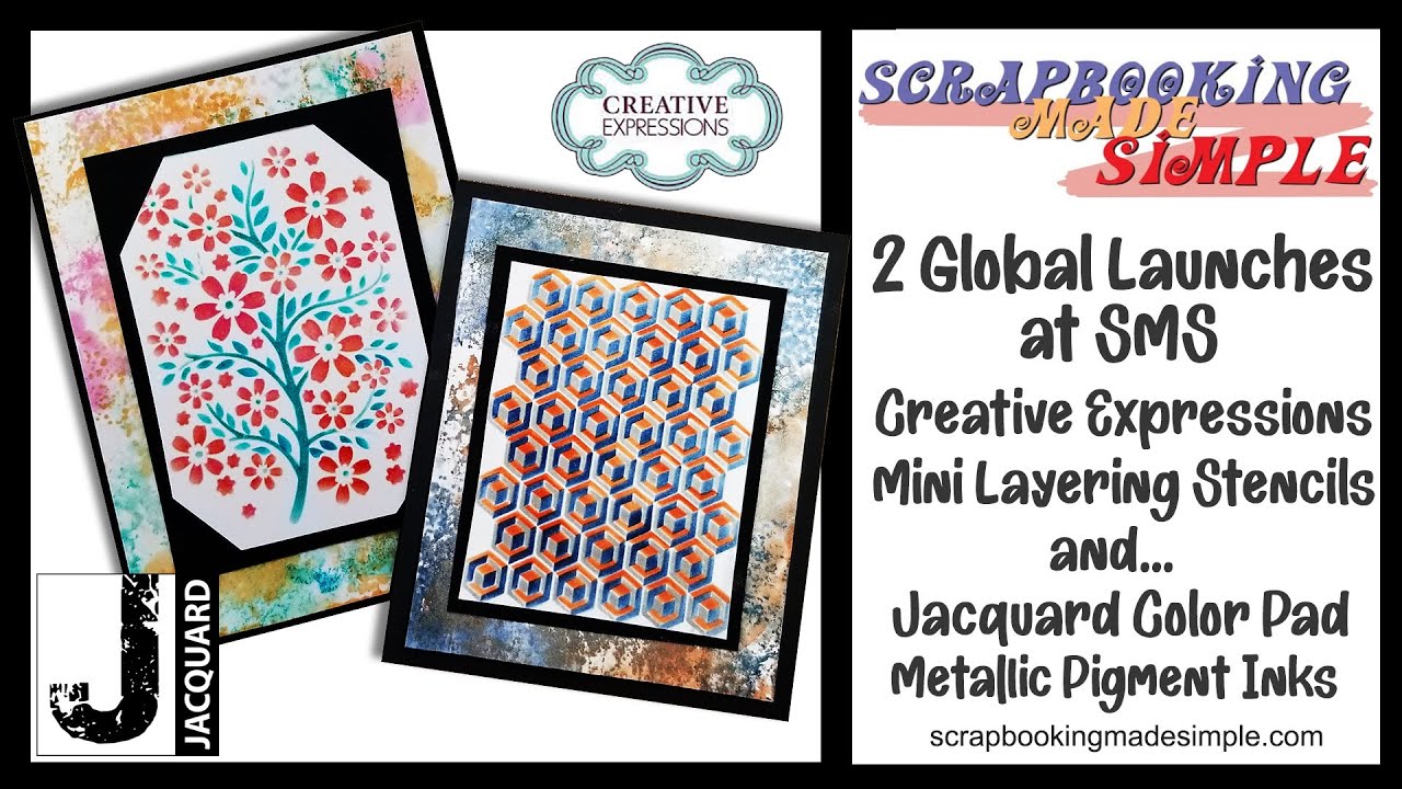 499 Creative and Easy Inking with Mini Layering Stencils. Jacquard Metallic Inks & Ink Blending Mat