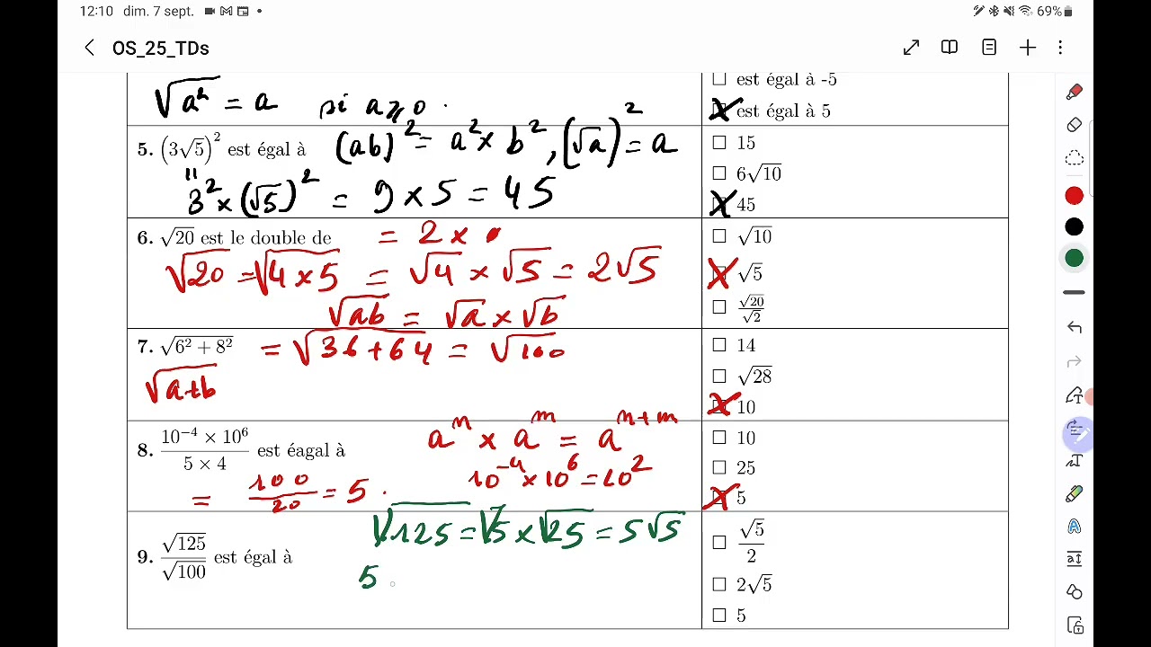 Qcm 1  de revision correction 1