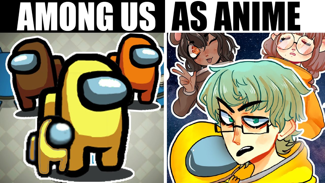 IF AMONG US WAS AN ANIME [part 2: purple, yellow, orange, black, brown]