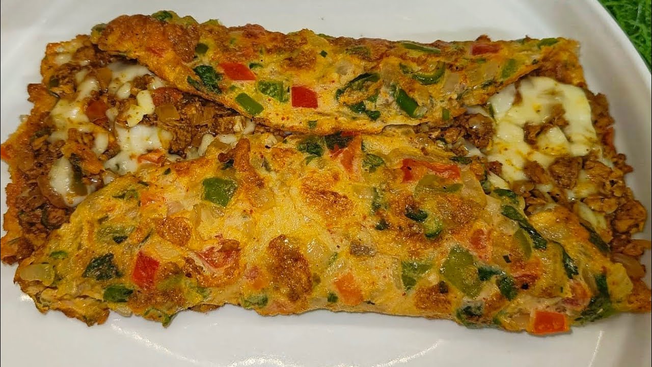 Chicken Cheese Omelette | High Protein Chicken Cheese Omelette Recipe