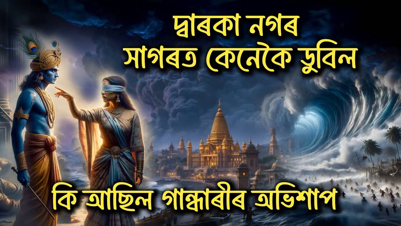 দ্বাৰকা নগৰ সাগৰত কেনেকৈ ডুবিল | কি আছিল গান্ধাৰীৰ অভিশাপ | The Lost City Dwaraka #mahabharatstory