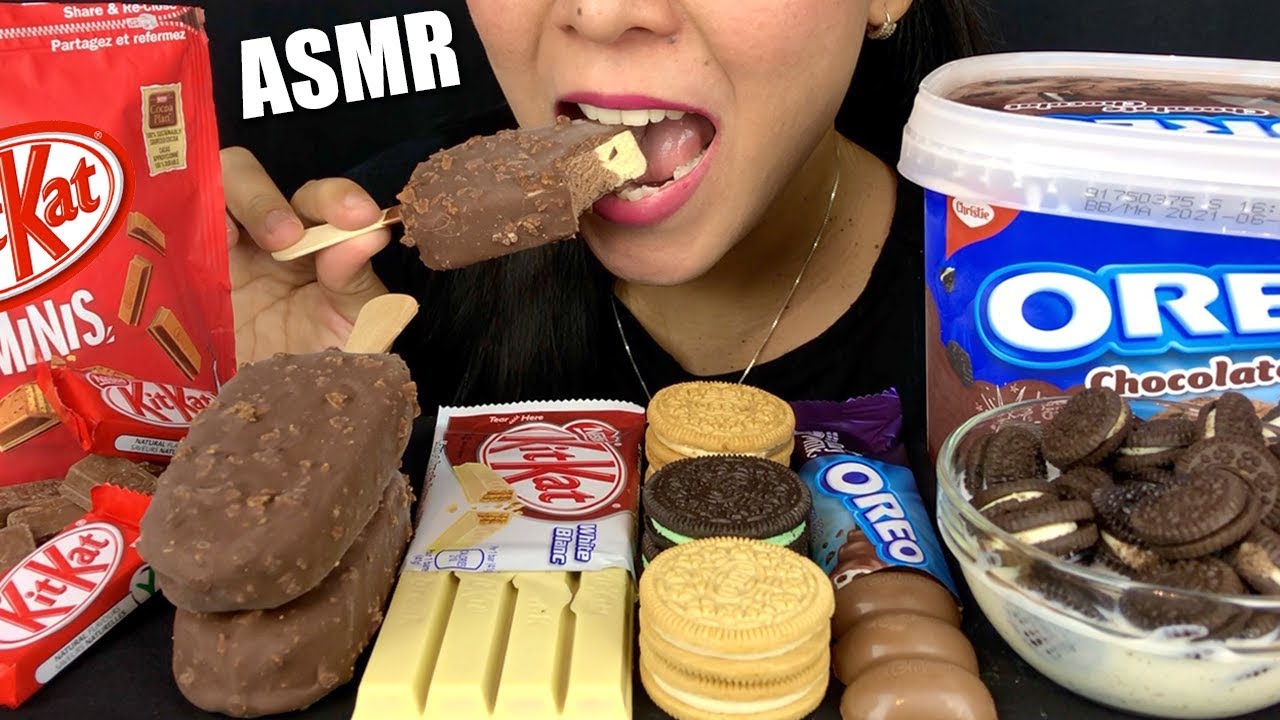 ASMR OREO + KIT KAT CHOCOLATE + ICE CREAM 2 초콜릿 아이스크림 리얼사운드 먹방 チョコレート | LaniEats ASMR
