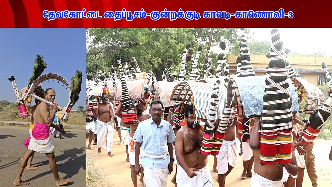 தேவகோட்டை-குன்றக்குடிக்கு  காவடிகளின் நடைபயணம்-காணொலி-3