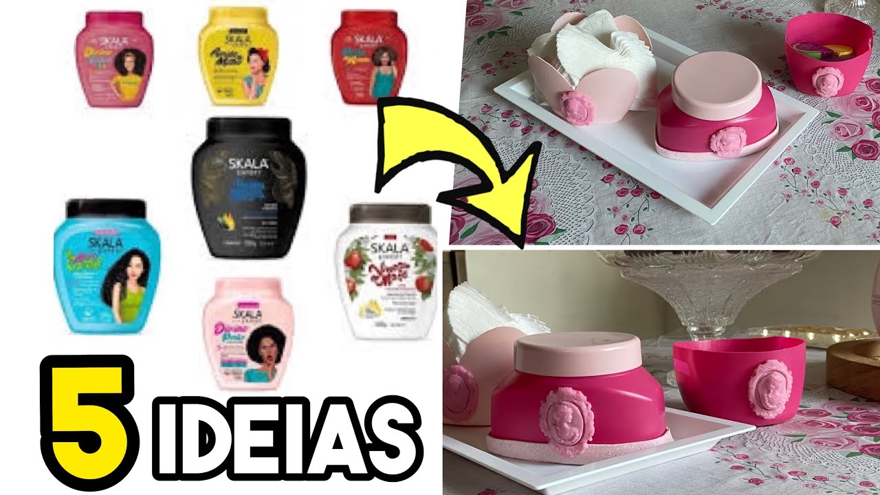 💡💥TOP 5 IDEIAS com POTES de CREME da SKALA DIY do lixo ao luxo/ Faça você mesmo
