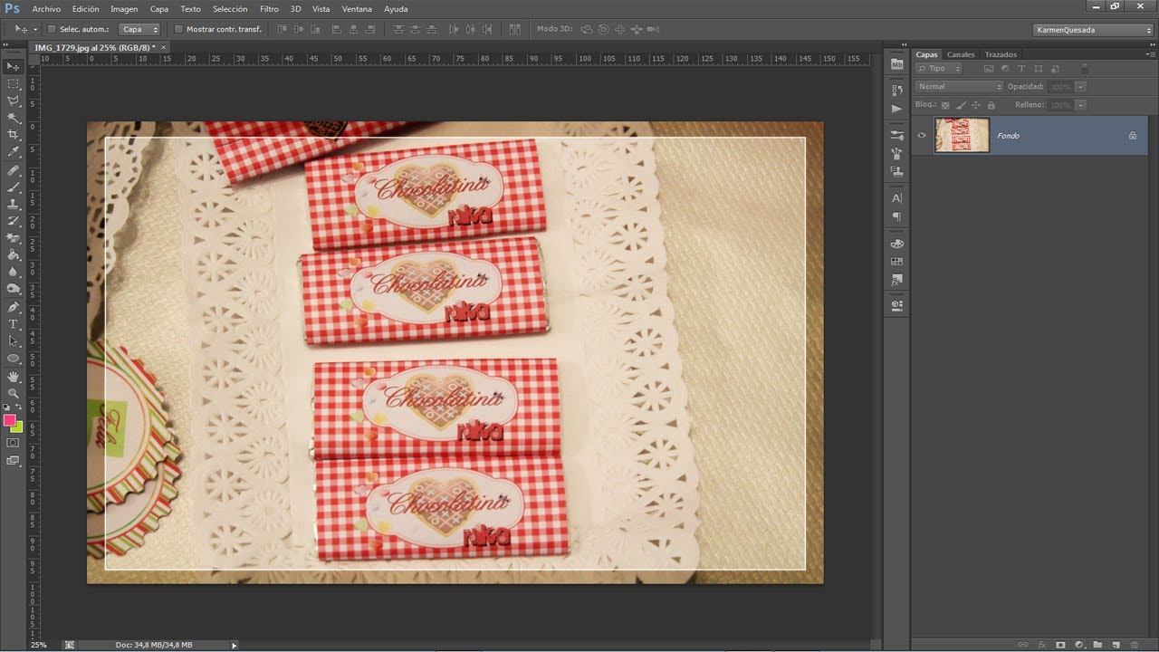Tutorial Photoshop: Diseñando etiquetas para chocolatinas personalizadas.