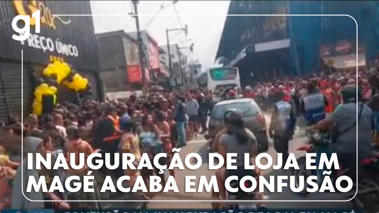 'Tudo por R$ 20': inauguração de loja em Magé reúne multidão e termina em tumulto #g1