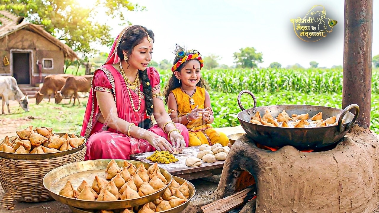 मैया ने बाल कान्हा के लिए बनाए गरम-गरम समोसे || Yashomati Maiyya Ke Nandlal