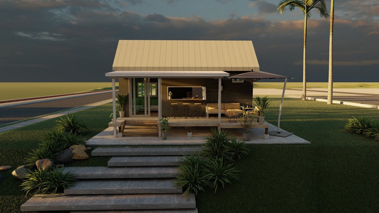 Tiny House Design 2,5x7 meters (190sqft) with 2 bedroom
