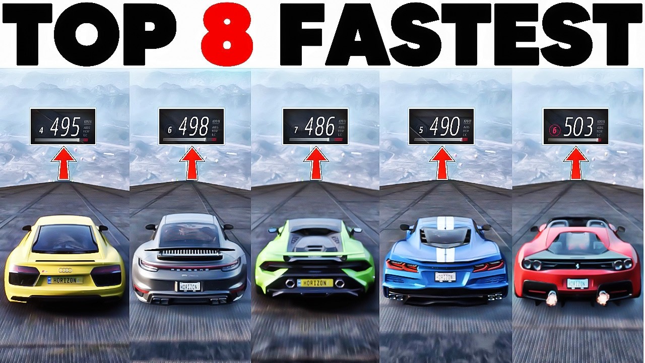 Top 8 Fastest Supercars in Forza Horizon 5 | Insane Downhill Top Speed