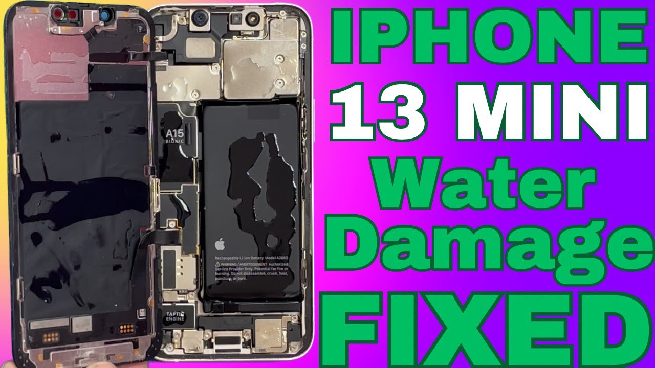Как устранить повреждение iPhone 13 mini водой, разборка iPhone 13 mini, пошаговый ремонт iPhone ...