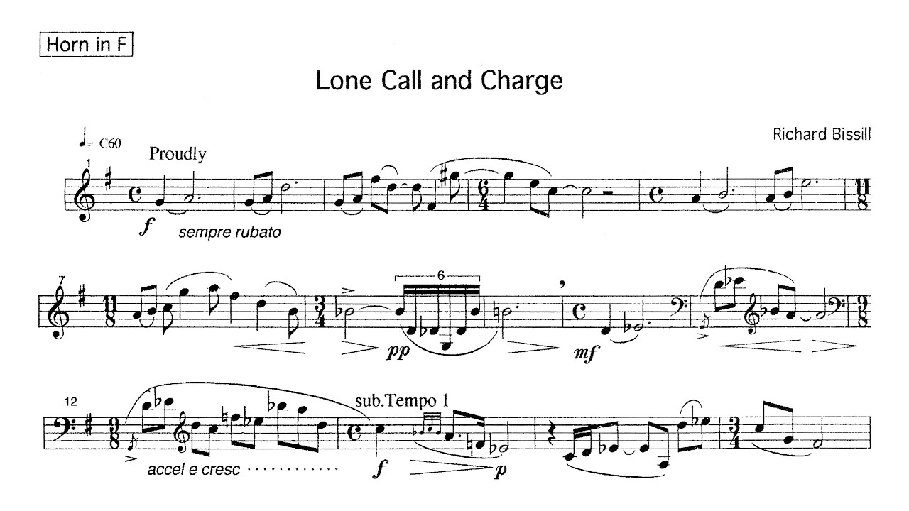 [Score] Richard Bissill - Lone Call and Charge (for solo horn)