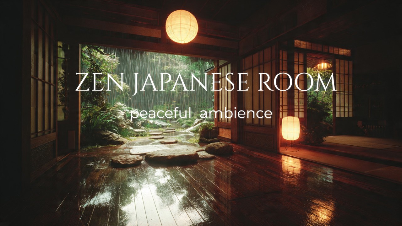 Zen Japanese Room Rain 🌧️ Peaceful Ambience for Sleep, Study & Relax