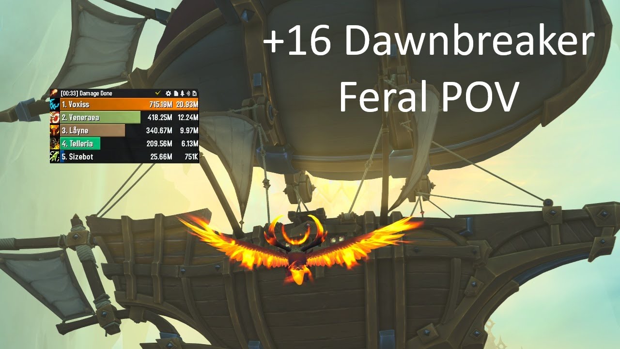 +16 Dawnbreaker Feral Druid POV | WoW TWW 11 2 Season 3 M+