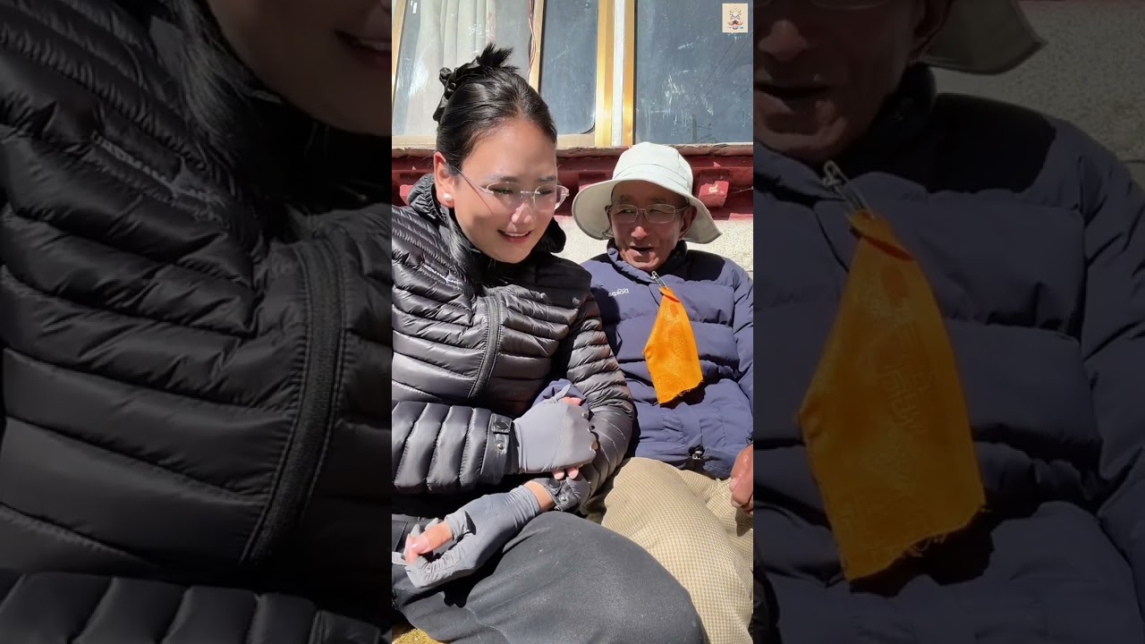 ལྷ་སའི་པོའོ་ལགས་དང་ཚ་མོ་གཉིས་ཀྱི་བརྩེ་བ་Lhasa grandfather with granddaughter （（39））