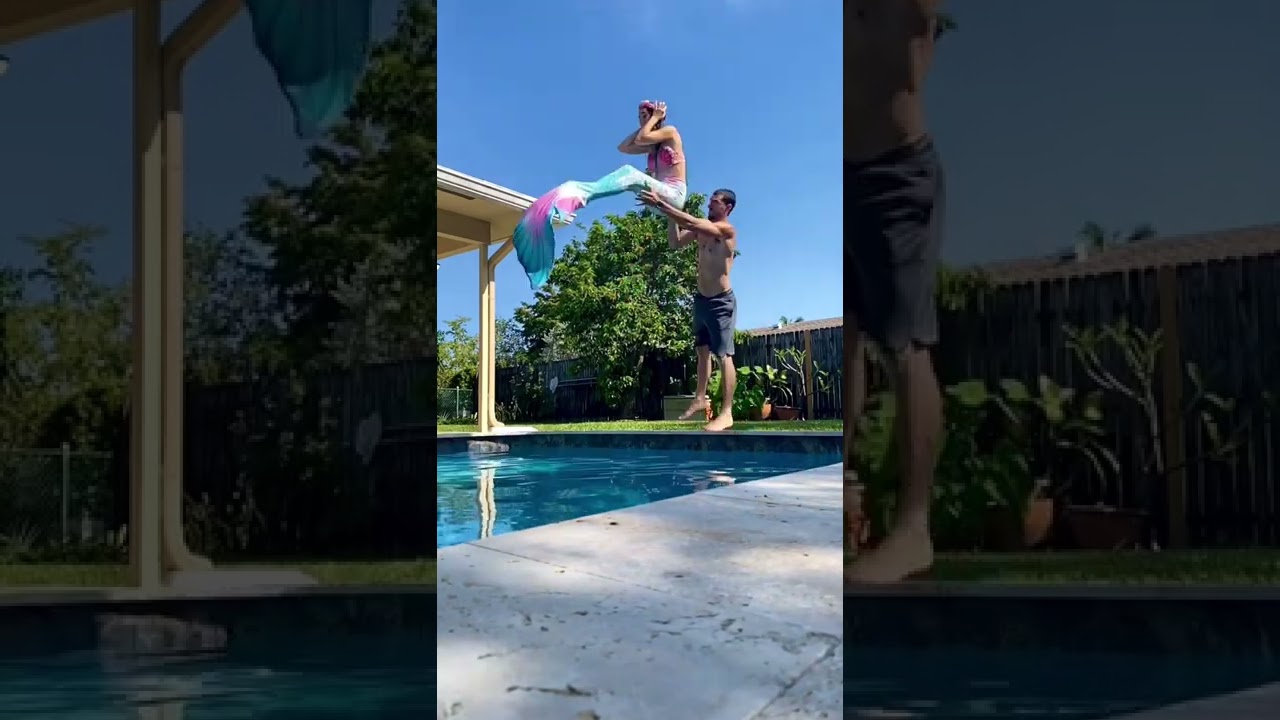 MERMAID GETS YEETED INTO SWIMMING POOL 🧜🏼‍♀️💦
