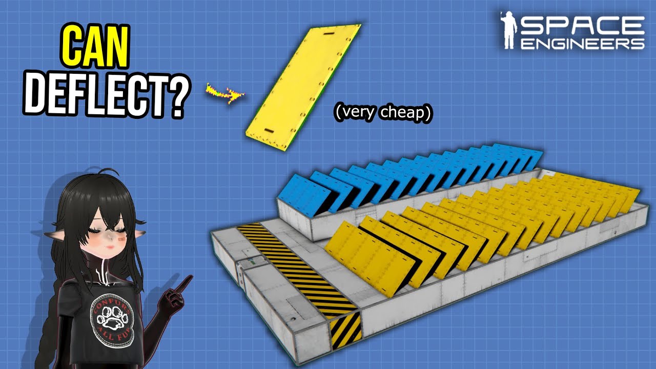 Super Cheap Sloped Armor Panels Deflection Test, Space Engineers