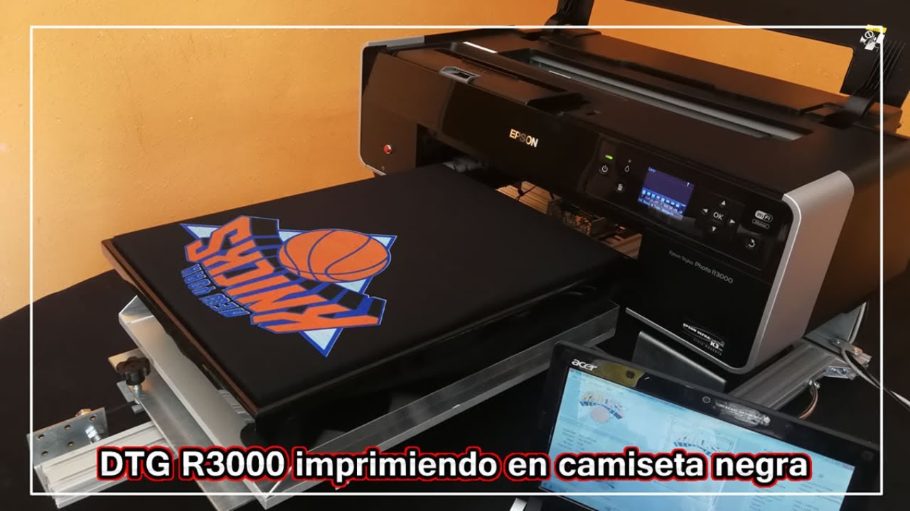 DTG Epson R3000 Impresión en Camiseta Negra (direct to garment printing).