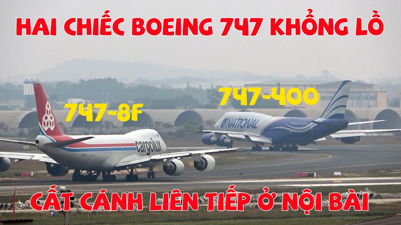 Cận cảnh máy bay 747 của hãng hàng không Mỹ National Airlines ở sân bay Nội Bài.