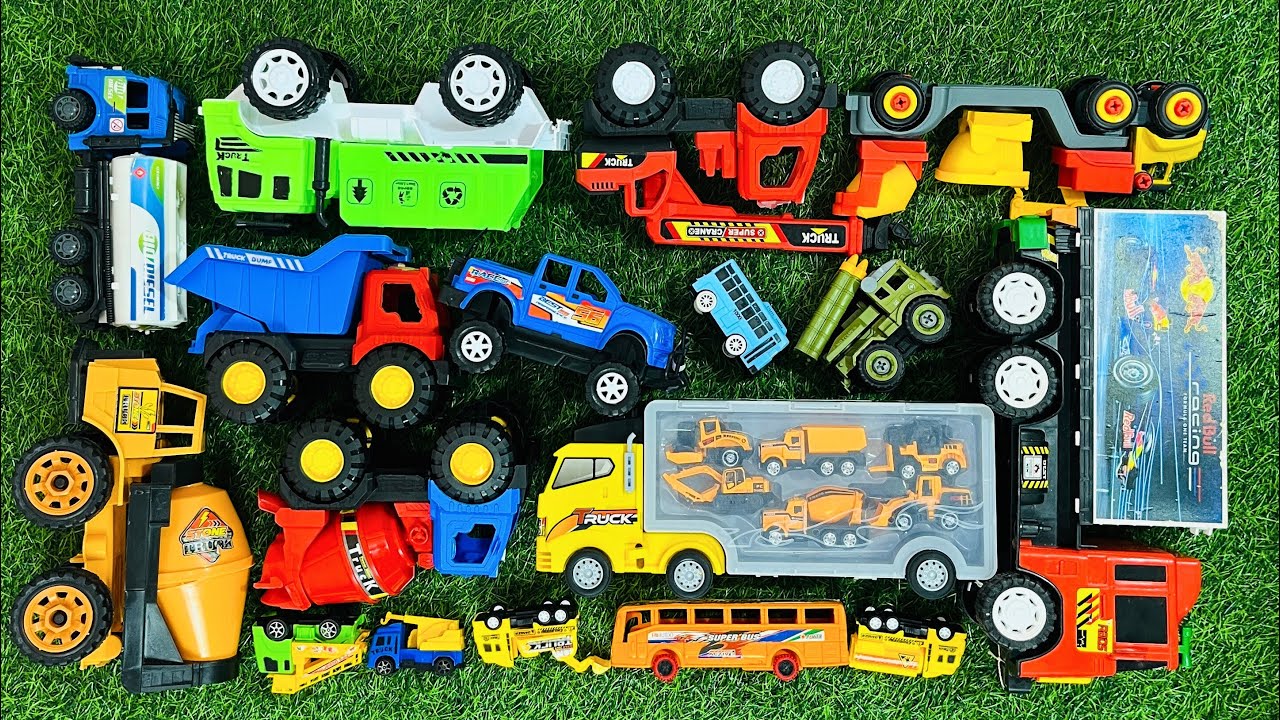 Bongkar Pasang Mainan Mobil Truk Molen, Mobil Tayo, Buldozer, Excavator, Mobil Polisi 