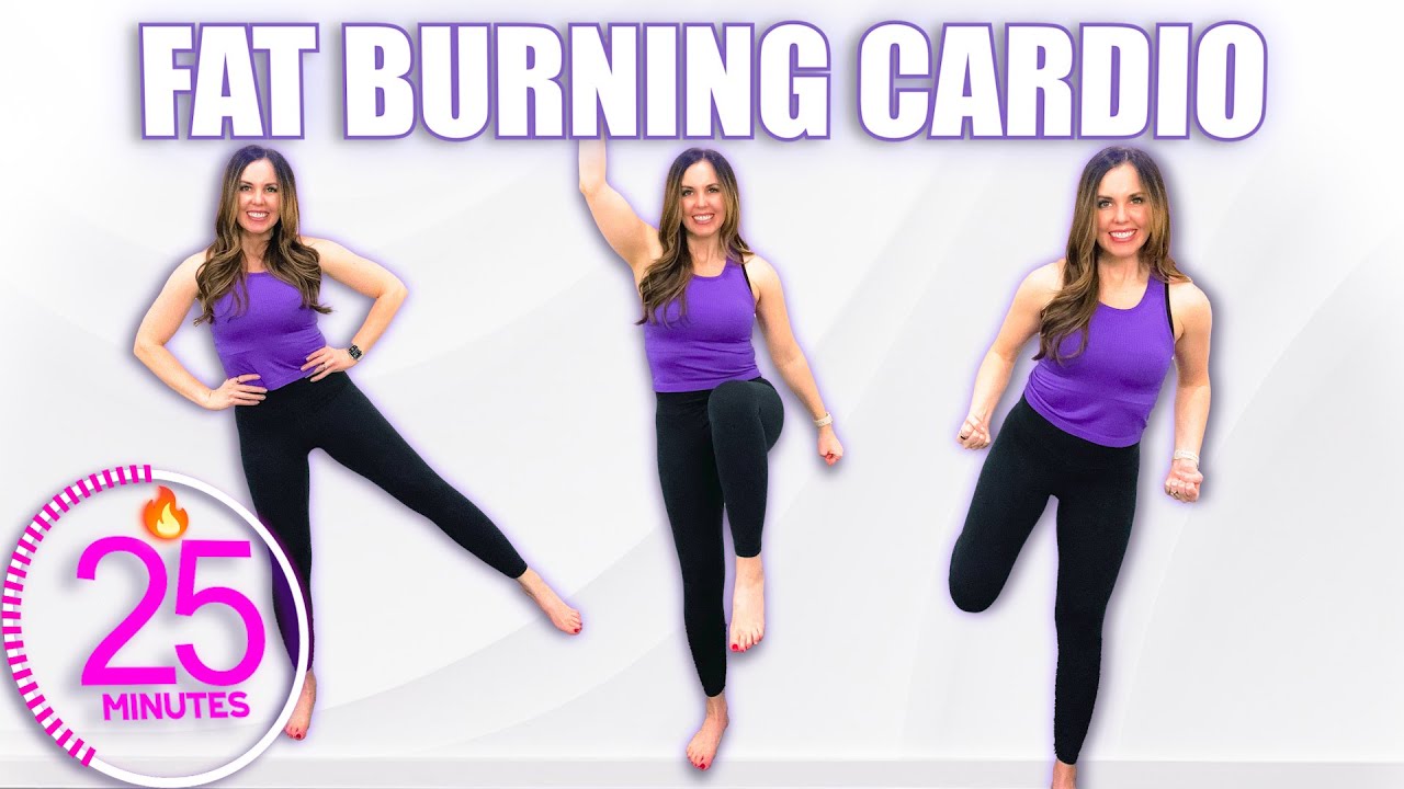 25-минутная домашняя тренировка для сжигания жира для начинающих — результаты с низкой ударной на...