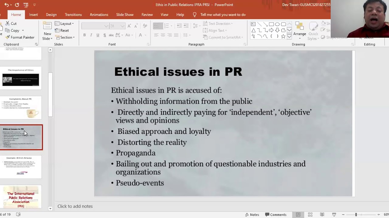 Ethics of Public Relations IPRA & PRSI