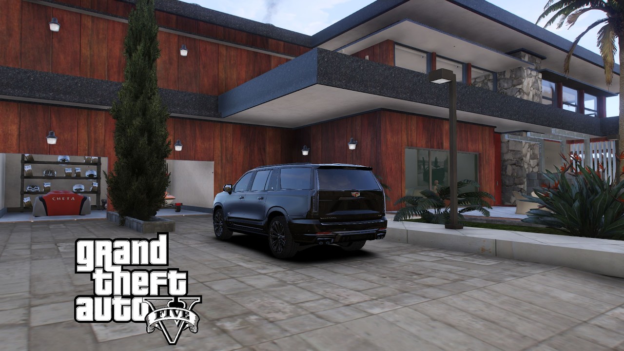 GTA 5 Real Life Mods - Modern House Mafia Tour /// Buying Another Aventador SVJ