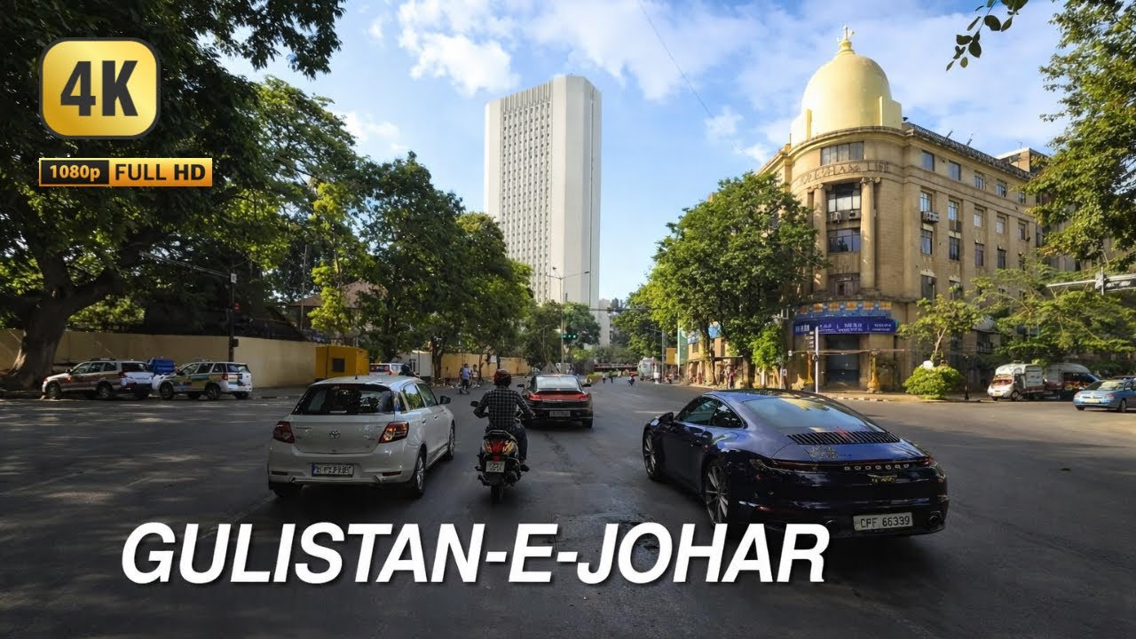 Gulistan e Johar 4K drive - Karachi University road - street view