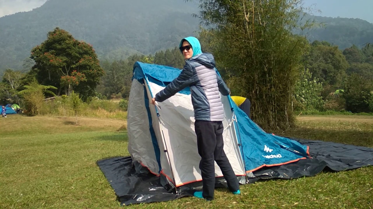 Quechua Arpenaz 4 tent camping , how to build a tent