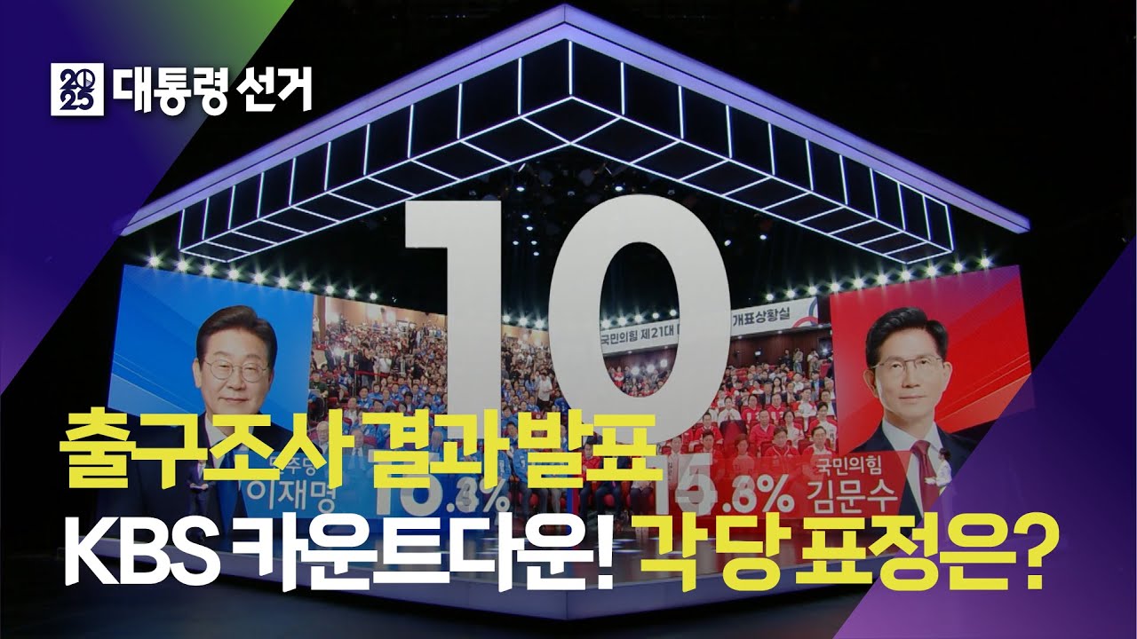 [개표방송] 출구조사 결과 발표 KBS 카운트다운! 각 당 표정은? | #개표방송은KBS