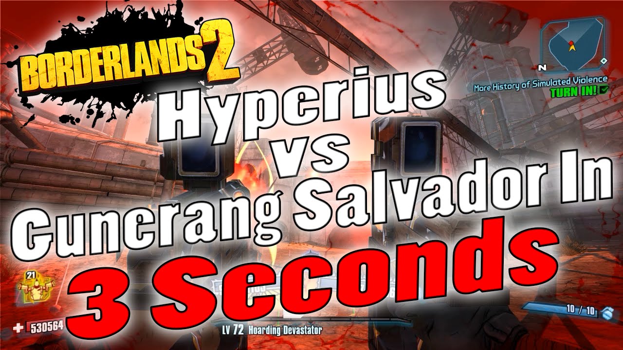 Borderlands 2 | OP0 Hyperius vs Gunerang Salvador In 3 Seconds