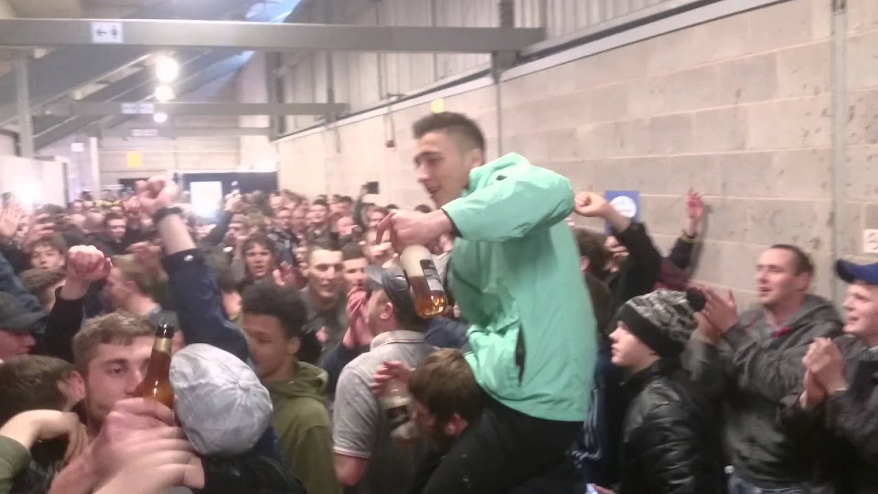 Port vale fans at Shrewsbury away half time, amazing atmosphere