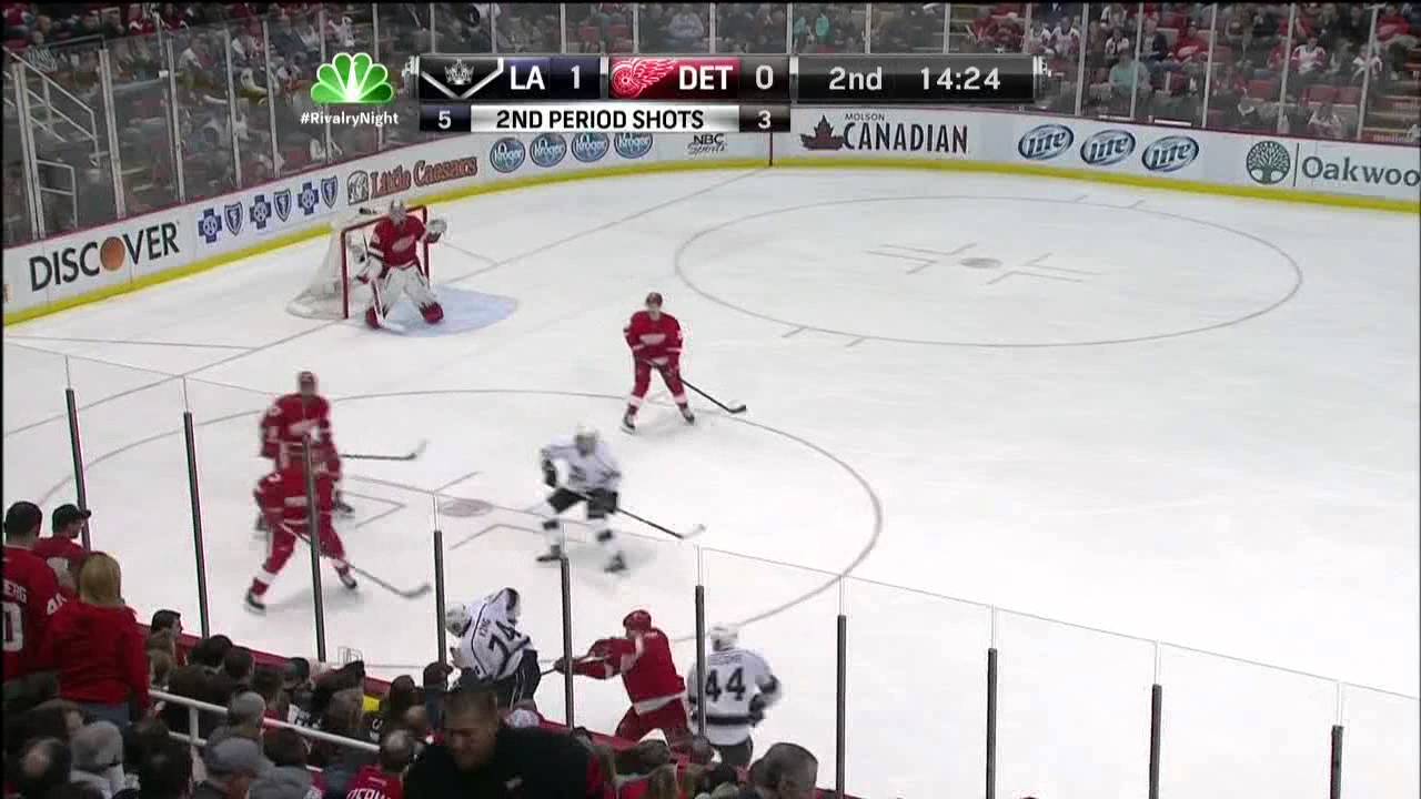 Kyle Clifford wrister goal 1-0 April 24 2013 LA Kings vs Detroit Red Wings NHL Hockey