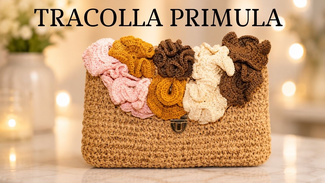 TUTORIAL: serie Primule, tracolla in rafia/ fiori iperbolici*lafatatuttofare*