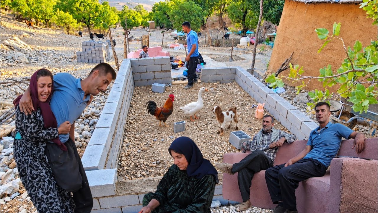 Asghar & Halimeh Build Their New Mountain Home | Traditional Cooking & Nomadic Life