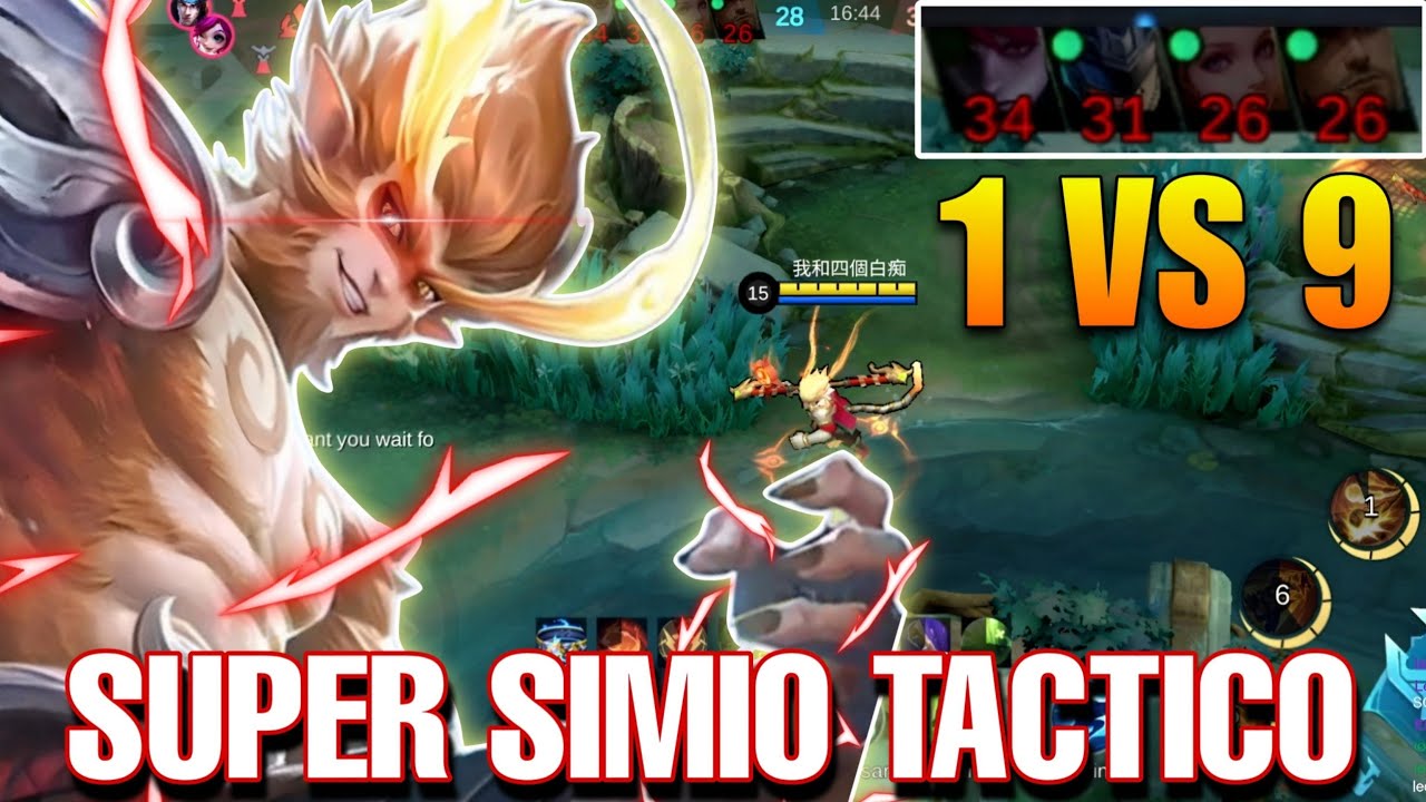 SUN 1 VS 9  🔥 LA PARTIDA TACTICA DEL MONO SUPER SAIYAJIN MLBB ESP