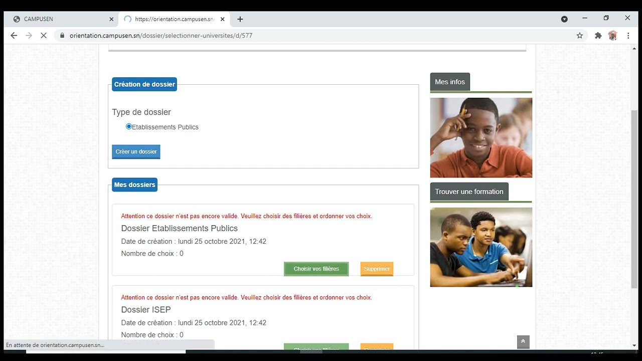 vid&eacute;o  d'explication de la plateforme campusen