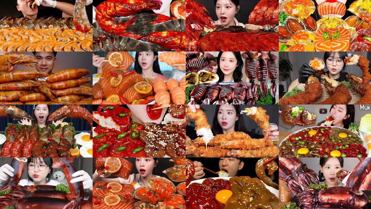 2× SPEED EATING SOUND | SEAFOOD, RAW OCTOPUS, KING CRAB, FRIED Shrimp AND Salmon MUKBANG COMPILATION