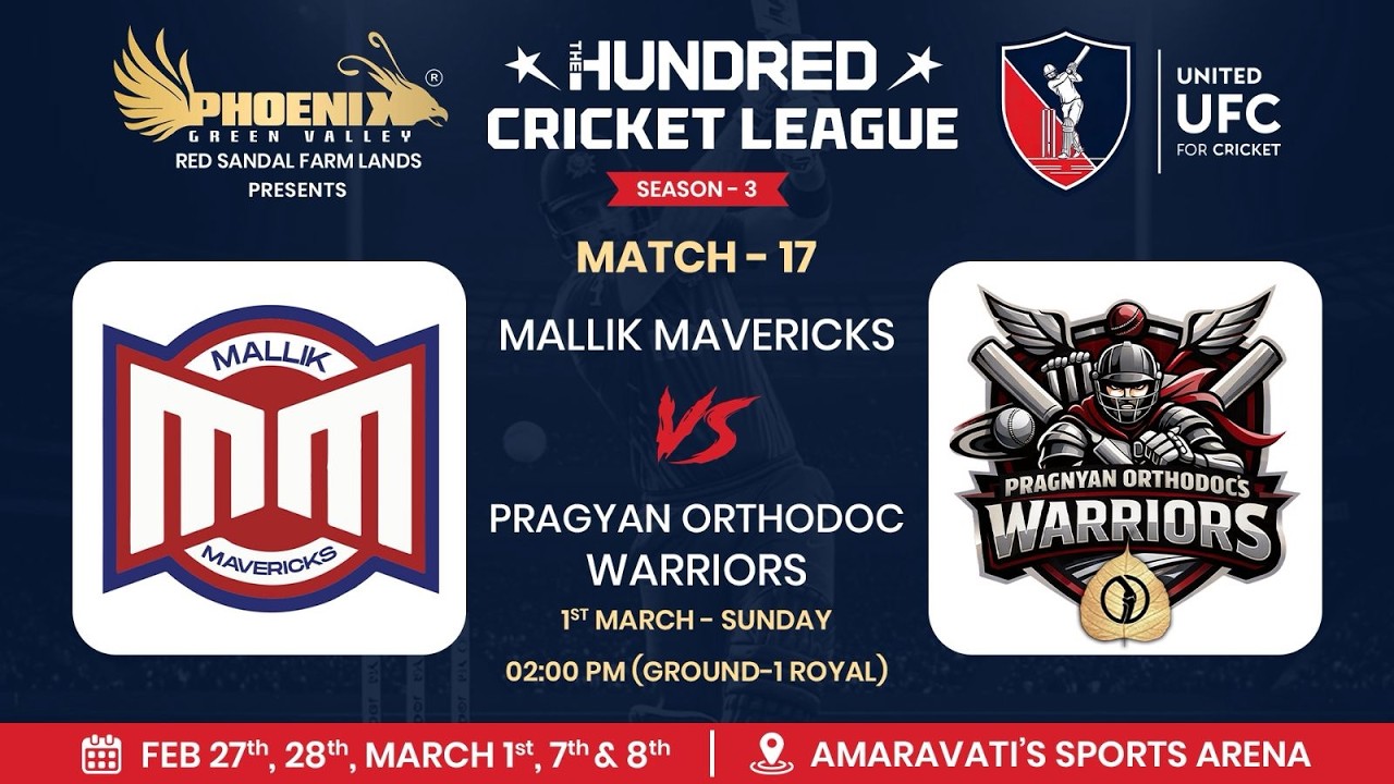 [ PHOENIX GREEN VALLEY Presents UFC THE HUNDRED CRICKET LEAGUE SEASON 3 ]