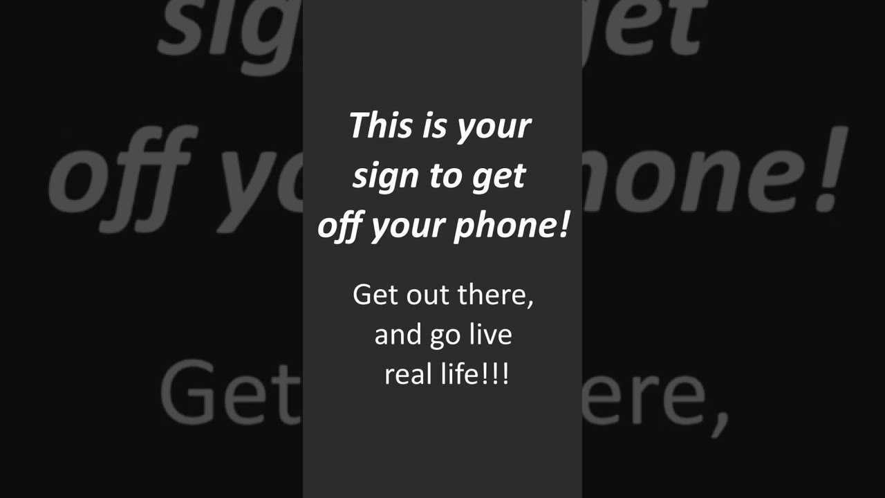 Wake up, go live in the real world!  