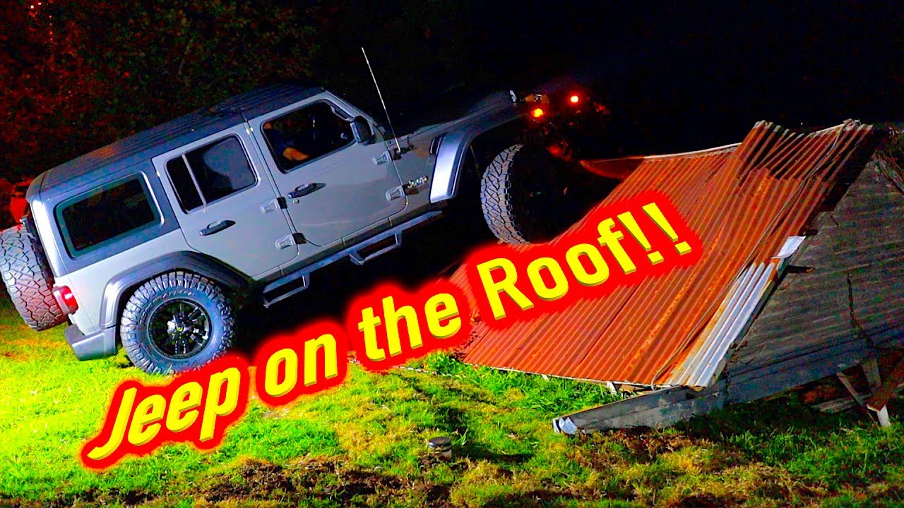 Pulling Down my old Shop And Driving my Jeep on the Roof VLOG + C8 Corvette + Toyota Sienna Demo!!!