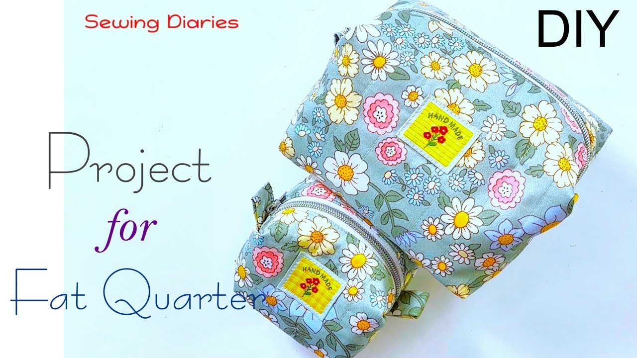 DIY Quilted Box Pouch Duo Set | No Raw Edge I N0 Binding | Easy Sewing